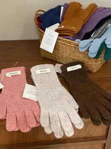 Reine Wolle Noppenstrick Handschuhe Detail, Herbst Winter warme Fingerhandschuhe, vielseitig.