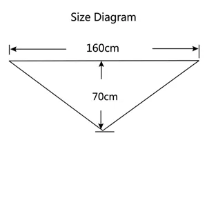 Size chart details showing the dimensions of the warm wool triangle scarf and shawl.
