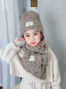 Niños Sombrero Tejido Bufanda Conjunto Invierno Cálido Lindo Niño Niña Ropa