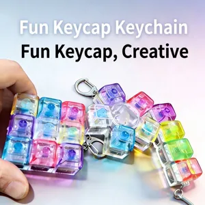 Mechanische Tastatur Schalter Schlüsselanhänger Fidget Toy Stressabbau Klick Spielzeug Mit LED Licht Schreibtisch Spielzeug