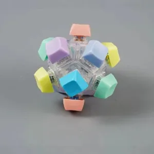 Buntes, vielseitiges mechanisches Tastenkappen-Fidget-Spielzeug mit transparenter Basis