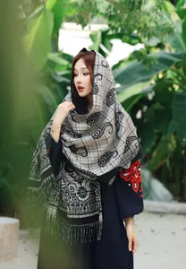 Bufanda de imitación cachemira reversible cuadros paisley chal vintage invierno cálido