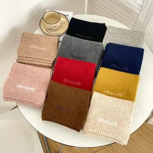 Bambino inverno sciarpa maglia calda lana scaldacollo ricamo gatto carino multicolore