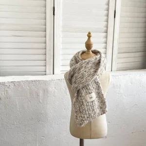Bufanda de punto de lana para niños suave calentador de cuello de invierno acogedor unisex