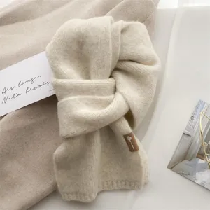 Schal Im Koreanischen Stil Kuscheliger Strick Wollmischung Kleiner Für Damen Einfarbig Warmer Nackenwärmer Halstuch Herbst Winter Commuter Weicher Shawl