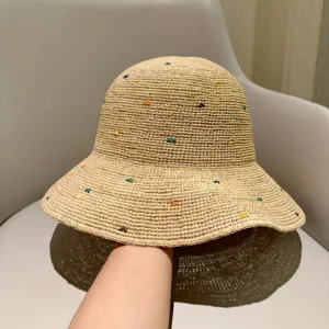Damen Sommer faltbare handgemachte Bast Strohhut breite Krempe UV Schutz Strand Sonnenhut