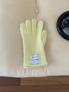 Guanti invernali in maglia tinta unita, morbidi guanti caldi touchscreen da donna inverno.