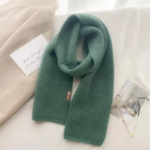 Gemütlicher grüner Strickschal Detailaufnahme, weicher Kaschmir-Gefühl Stoff, Winter Accessoire.