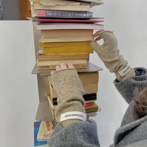 Guanti in maglia a mezza dita da donna autunno inverno caldi touchscreen in lana