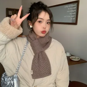 Herbst Winter Strickwolle Schal Damen koreanischer Stil warmer Nackenschal modisch kuschelig