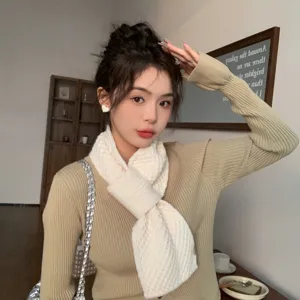 Strickwollener kleiner Schal für Damen Herbst Winter koreanischer Stil warmer Nackenschoner