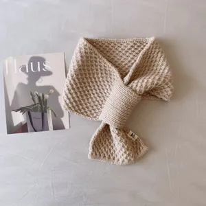 Gestrickter Kreuz Schal Winter Warmer Nackenscwarmer Weich Gemuetlich Damen Einfarbig