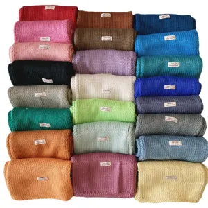Einfarbiger Strickschal Winter warmer Woll Halswärmer lässiger vielseitiger Damen Mode Stil