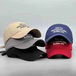 Casquette de baseball classique en coton avec broderie, casquette de soleil réglable au quotidien.