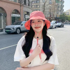 Chapeau Bob Été Mince pour Femmes Séchage Rapide Protection Solaire Respirant Chapeau de Soleil Avec Cordon Réglable