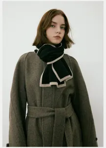 Elegante sciarpa in maglia a contrasto da donna inverno calda morbida accessorio moda