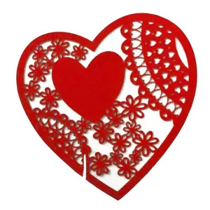 Tarjetas de Lugar Forma Corazón Corte Láser Decoración Boda Papel Perlado Calado Tarjetas de Copa Para Mesa Decoración Cristal