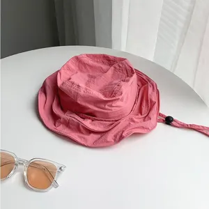 Chapeau de pêcheur rose séchage rapide d'été, protection solaire extérieure respirante pour femmes.
