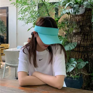 Sommer Outdoor Sonnenschutz leere Mütze für Damen, atmungsaktiver grüner Visor.