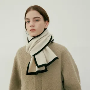 Sciarpa a Maglia a Contrasto in Stile Coreano Per Donna Morbida Calda Autunno Inverno Scaldacollo Acrilico Tinto In Filo Sciarpa Spessa