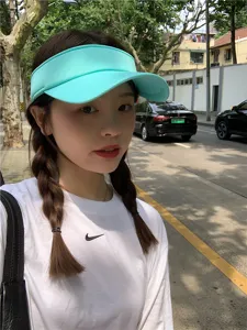 Mintgrüne leere Sonnenblende Hut für Damen, atmungsaktiver Sommer Sport Cap, UV-Schutz Outdoor.