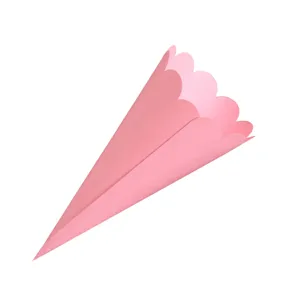 Scalloped Edge Cardstock Confetti Cones For Wedding Party DIY Flower Petal Paper Holders Holiday Celebration Decoration Supplies