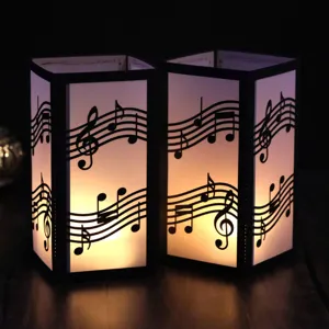 Laser cut musical note paper lantern night light hollow desk lamp ambient lighting