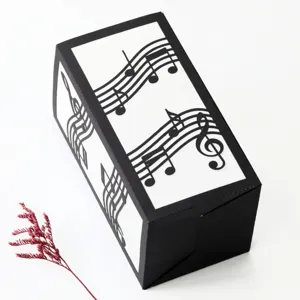 Laser cut black paper music note lampshade hollow lantern for home decor and party night light.