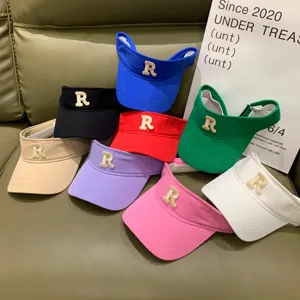 Sommer Mode Buchstaben Stickerei Sonnenvisier Hut Für Damen Herren Koreanischer Stil Einstellbar Sport Baseballkappe UV-Schutz Atmungsaktiv Sonnenschutz Hut