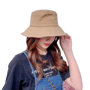 Sombrero de pescador liso estilo coreano protección solar de verano sombrero de tela mujer