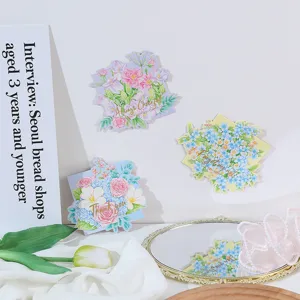 Exquisite floral greeting card bronzing bouquet card for holiday gift folding card.