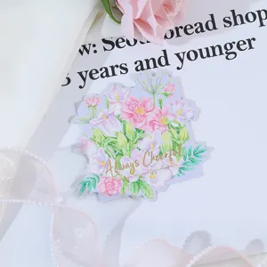 Floral folded greeting card with gold foil text, perfect for Valentine's or Mother's Day gifts.