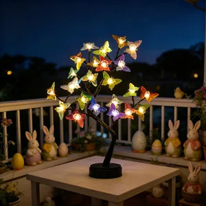 LED Schmetterling Baum Nachtlicht, leuchtende Blumenäste, Tischdeko Lampe für festliche Raumdekoration.