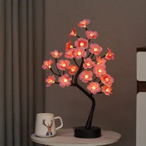 LED bloesem boom licht decoratieve nachtlamp USB aangedreven sfeerlamp voor thuis kamer decoratie.