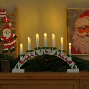 Luce ad arco LED di Natale in legno decorazione da tavola ornamento festivo atmosfera