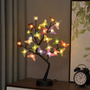 LED Schmetterling Baum Nachtlicht Zweig Tischlampe Warmes Glühen Schmetterling Dekoration Für Weihnachten Party Festival Dekoration USB Batteriebetrieben