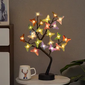 LED Schmetterling Baum Lampe Nachtlicht dekorative Tischleuchte Geschenk Heimdeko Licht