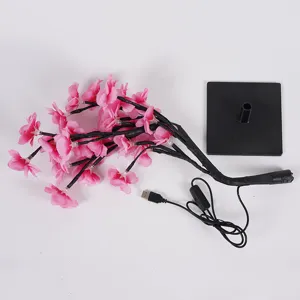 LED kersenbloesem boom licht USB aangedreven roze bloem bonsai nachtlampje voor huis.