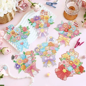 Tarjetas de felicitación plegables ramo día del maestro bonitas tarjetas de regalo flor