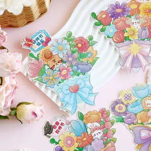Tarjetas de felicitación ramo Día del Maestro lindas tarjetas florales de animales para floristería