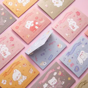 Cute cartoon greeting cards DIY bouquet message cards for birthday party holiday gifts.