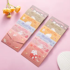 Cute cartoon greeting cards and envelopes set, perfect for birthday gifts and DIY notes.