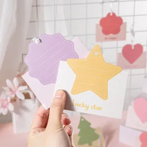Tarjetas de felicitación creativas Lucky Star, tarjetas de notas plegables con agujeros.