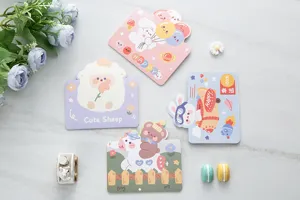 Joli ensemble de cartes de vœux d'animaux mignons pour cadeaux d'anniversaire et fleurs.