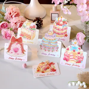 Aquarell zum Geburtstag Torte Grußkarten, kreative Botschaftskarten für Blumenläden.