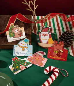 Tarjetas de felicitación navideñas lindas tarjetas de mensajes diseño festivo detalle.