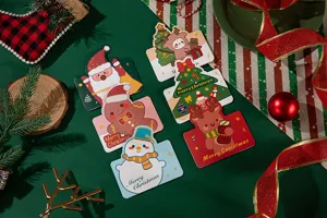 Set de lindas tarjetas de felicitación de Navidad, tarjetas de regalo festivas con sobres.