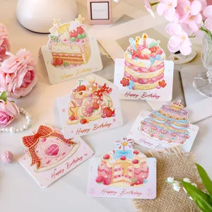 Aquarell 3D Geburtstag Torte Grußkarte kreative Blumen Botschaft für Geburtstag!