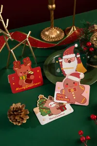 Set de tarjetas de felicitación navideñas, lindas tarjetas de felicitación festivas.