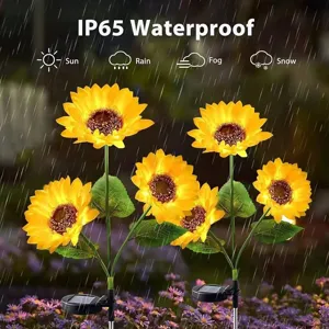 Solar sunflower garden lights outdoor waterproof decorative lawn lamps for yard patio decor